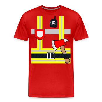 Feuerwehr Kostüm Feuerwehrmann - Männer Premium Bio T-Shirt - Rot - Vorne - Damien (186cm)