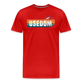 Usedom - Männer Premium Bio T-Shirt - Rot - Vorne - Damien (186cm)
