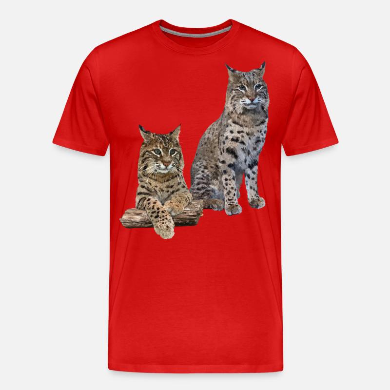 Luchs - Männer Premium Bio T-Shirt - Rot