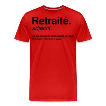 Définition Retraité Cadeau Humour Homme - T-shirt bio Premium Homme - rouge - Devant - Damien (186cm)