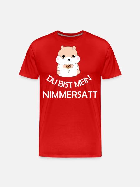 Nimmersatt - Männer Premium Bio T-Shirt - Rot