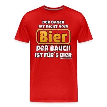 Der Bauch ist fürs Bier - Männer Premium Bio T-Shirt - Rot - Vorne - Damien (186cm)
