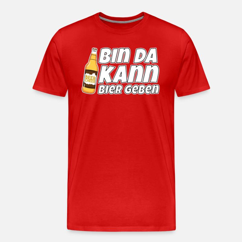 Bin da kann Bier geben - Männer Premium Bio T-Shirt - Rot