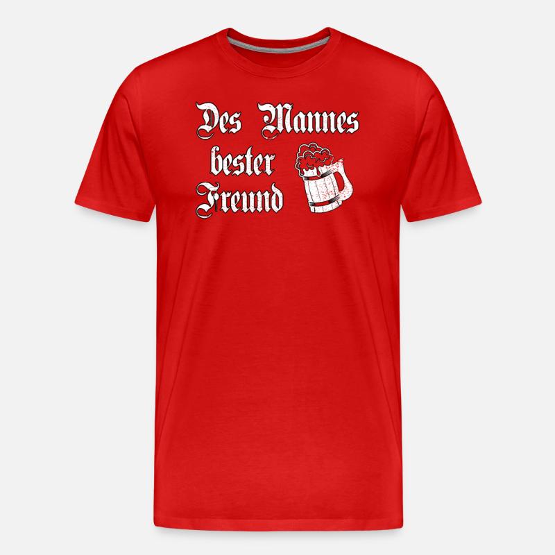 Des Mannes bester Freund - Männer Premium Bio T-Shirt - Rot