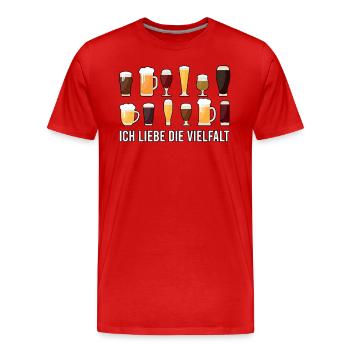 Ich liebe die Vielfalt - Männer Premium Bio T-Shirt - Rot - Vorne - Damien (186cm)