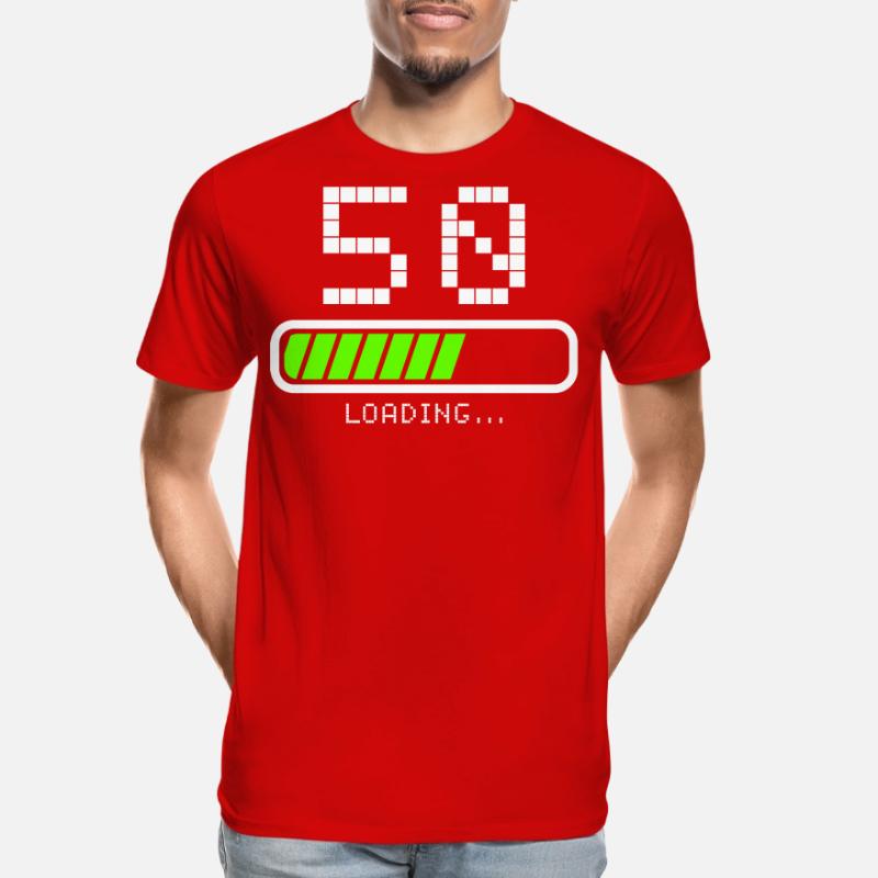 50th Birthday Loading Loading Beam Men's Premium Organic T-Shirt