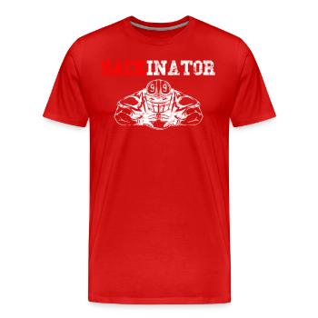 Sackinator - Men's Premium Organic T-Shirt - red - Front - Damien (186cm)
