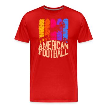 American Football Colour Center - Männer Premium Bio T-Shirt - Rot - Vorne - Damien (186cm)