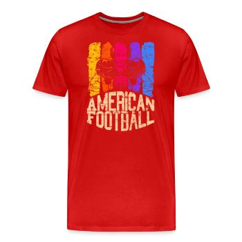 Joueur de couleur de football américain 2 - T-shirt bio Premium Homme - rouge - Devant - Damien (186cm)