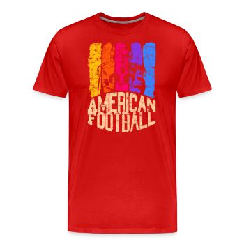 Joueur de couleur de football américain - T-shirt bio Premium Homme - rouge - Devant - Damien (186cm)