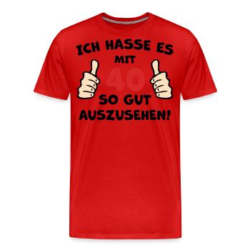 40 Jahre Geburtstag Humor - Männer Premium Bio T-Shirt - Rot - Vorne - Damien (186cm)