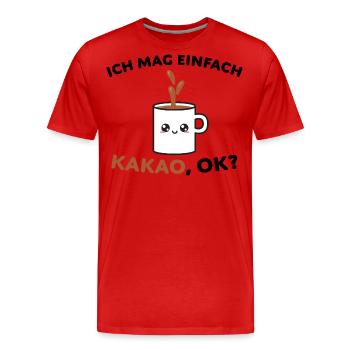 Kakao Getränk Schokolade Tasse - Männer Premium Bio T-Shirt - Rot - Vorne - Damien (186cm)