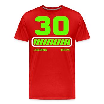 30 years anniversary Loading loading beam - Men's Premium Organic T-Shirt - red - Front - Damien (186cm)
