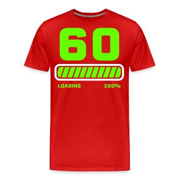 60e anniversaire 60 ans - T-shirt bio Premium Homme - rouge - Devant - Damien (186cm)