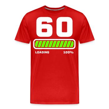 Faisceau de chargement du 60e anniversaire - T-shirt bio Premium Homme - rouge - Devant - Damien (186cm)