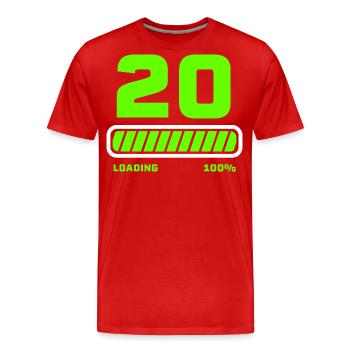 20e anniversaire 20 ans - T-shirt bio Premium Homme - rouge - Devant - Damien (186cm)