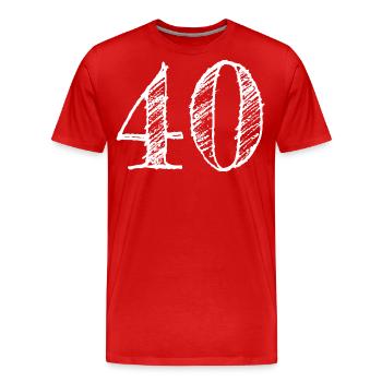 40 Jahre 40. Geburtstag Jubiläum - Männer Premium Bio T-Shirt - Rot - Vorne - Damien (186cm)