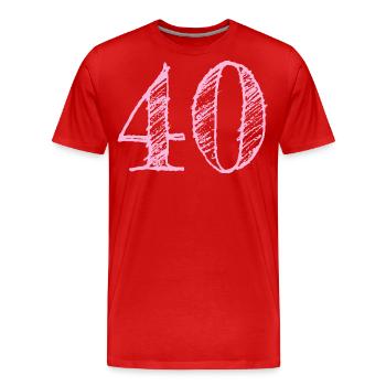 40 Jahre 40. Geburtstag Jubiläum Glückwunsch - Männer Premium Bio T-Shirt - Rot - Vorne - Damien (186cm)