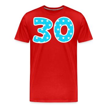30 - Männer Premium Bio T-Shirt - Rot - Vorne - Damien (186cm)