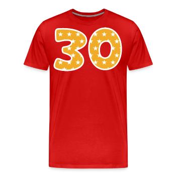 Numéro 30 - T-shirt bio Premium Homme - rouge - Devant - Damien (186cm)