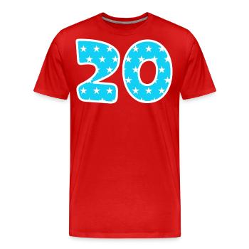 Numéro 20 - T-shirt bio Premium Homme - rouge - Devant - Damien (186cm)