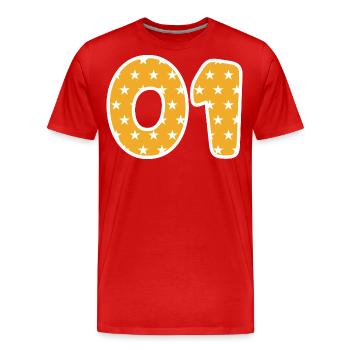 01 - T-shirt bio Premium Homme - rouge - Devant - Damien (186cm)