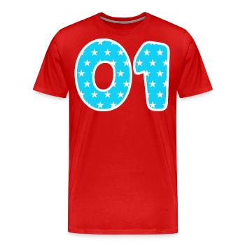 Équipe - 01 - T-shirt bio Premium Homme - rouge - Devant - Damien (186cm)