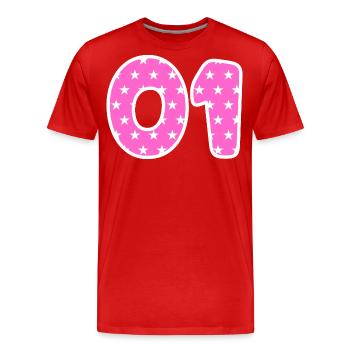 Équipe - 01 - Sport - T-shirt bio Premium Homme - rouge - Devant - Damien (186cm)