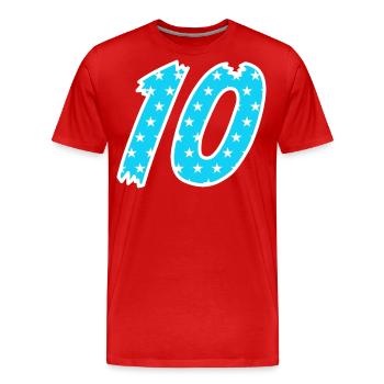 Numéro 10 - T-shirt bio Premium Homme - rouge - Devant - Damien (186cm)