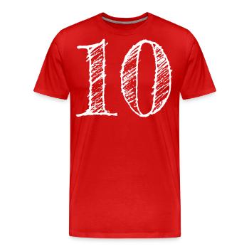 Numéro 10 - T-shirt bio Premium Homme - rouge - Devant - Damien (186cm)