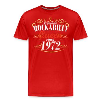reine du rockabilly depuis 1972 - T-shirt bio Premium Homme - rouge - Devant - Damien (186cm)