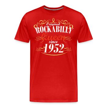 rockabilly since 1952 - Men's Premium Organic T-Shirt - red - Front - Damien (186cm)