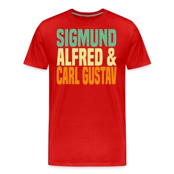 Sigmund Alfred Carl Gustav Psychoanalyse - Männer Premium Bio T-Shirt - Rot - Vorne - Damien (186cm)