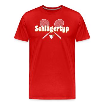 crossminton schlägertyp - Männer Premium Bio T-Shirt - Rot - Vorne - Damien (186cm)