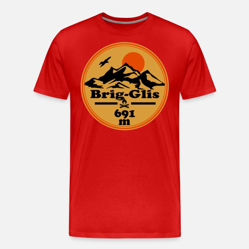 brig-glis Schweiz Wallis - Männer Premium Bio T-Shirt - Rot