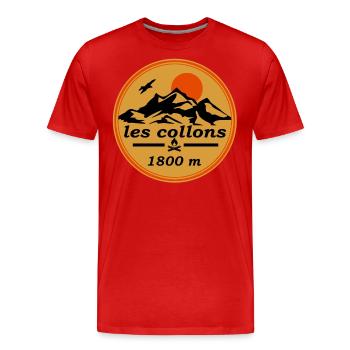 les collons - T-shirt bio Premium Homme - rouge - Devant - Damien (186cm)
