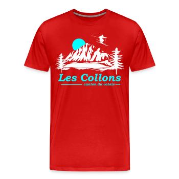 les collons - T-shirt bio Premium Homme - rouge - Devant - Damien (186cm)