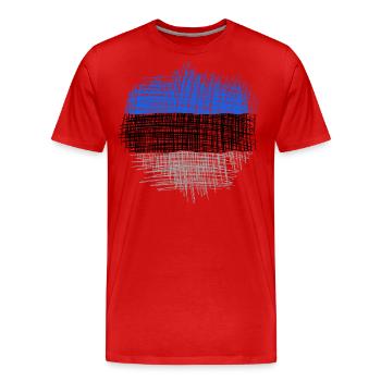 Estonie - T-shirt bio Premium Homme - rouge - Devant - Damien (186cm)