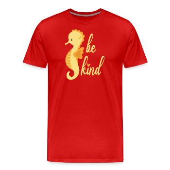 sea horse - Men's Premium Organic T-Shirt - red - Front - Damien (186cm)