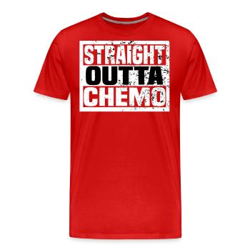 straight outta chemo - Männer Premium Bio T-Shirt - Rot - Vorne - Damien (186cm)