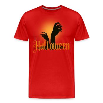 Halloween Creepy Cemetery Moon Witch Vampire - T-shirt bio Premium Homme - rouge - Devant - Damien (186cm)