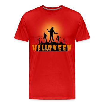 Halloween Creepy Cemetery Moon Witch Vampire - T-shirt bio Premium Homme - rouge - Devant - Damien (186cm)