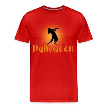 Halloween Creepy Cemetery Moon Witch Vampire - Men's Premium Organic T-Shirt - red - Front - Damien (186cm)
