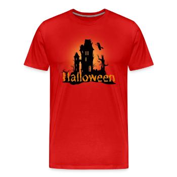 Halloween Creepy Cemetery Moon Witch Vampire - T-shirt bio Premium Homme - rouge - Devant - Damien (186cm)
