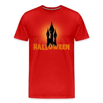Halloween Creepy Cemetery Moon Witch Vampire - Men's Premium Organic T-Shirt - red - Front - Damien (186cm)