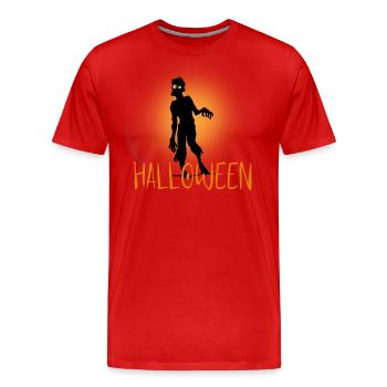 Halloween Creepy Cemetery Moon Witch Vampire - Men's Premium Organic T-Shirt - red - Front - Damien (186cm)