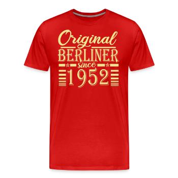 berliner original since 1952 Geburtstag - Männer Premium Bio T-Shirt - Rot - Vorne - Damien (186cm)