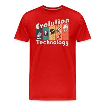 Evolution of Technology - Men's Premium Organic T-Shirt - red - Front - Damien (186cm)