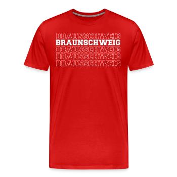 Braunschweig - Männer Premium Bio T-Shirt - Rot - Vorne - Damien (186cm)