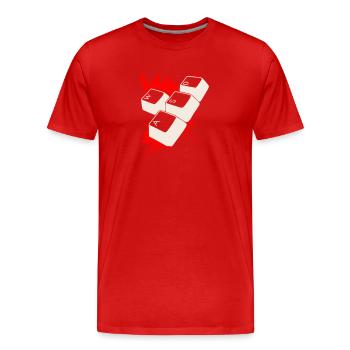 Bloody Gamer WASD - Men's Premium Organic T-Shirt - red - Front - Damien (186cm)